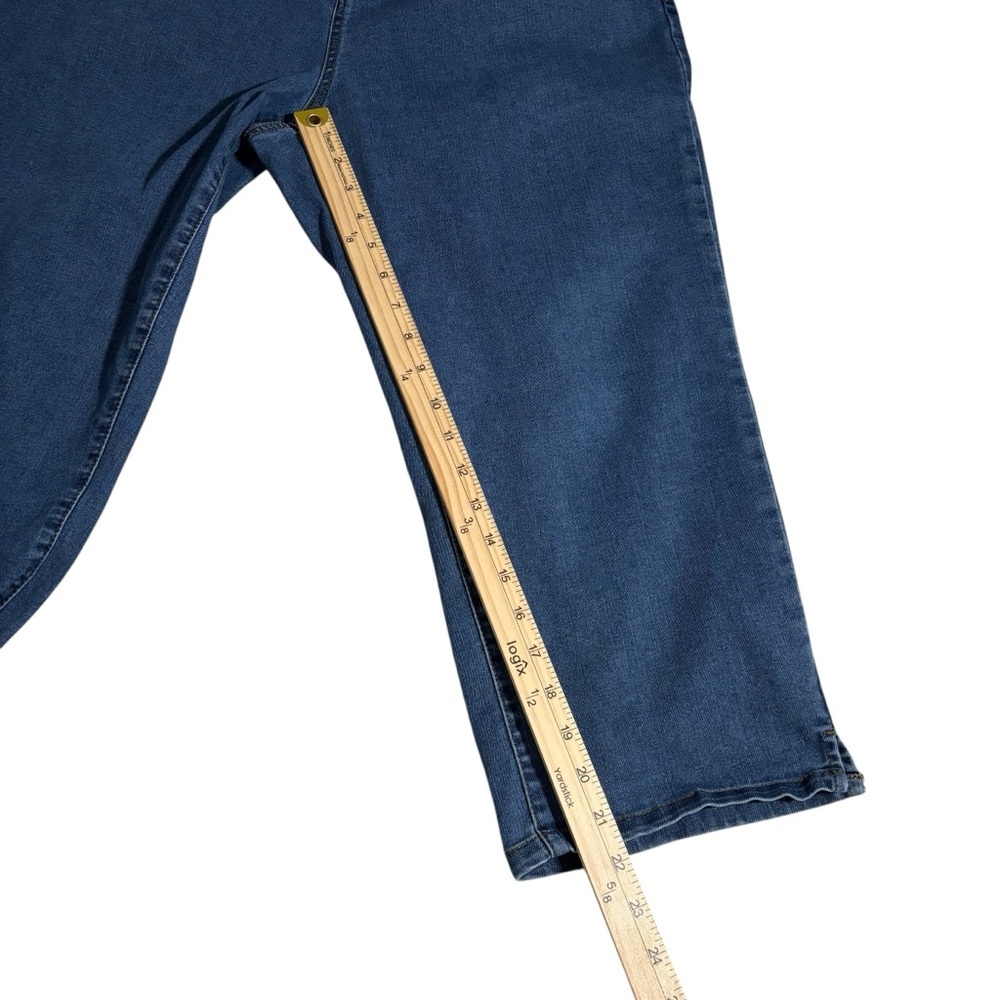 Woman Within Flex Fit Elastic Waist Denim Capri Jeans 20W Pull-on Stretch Casual - Picture 16 of 16
